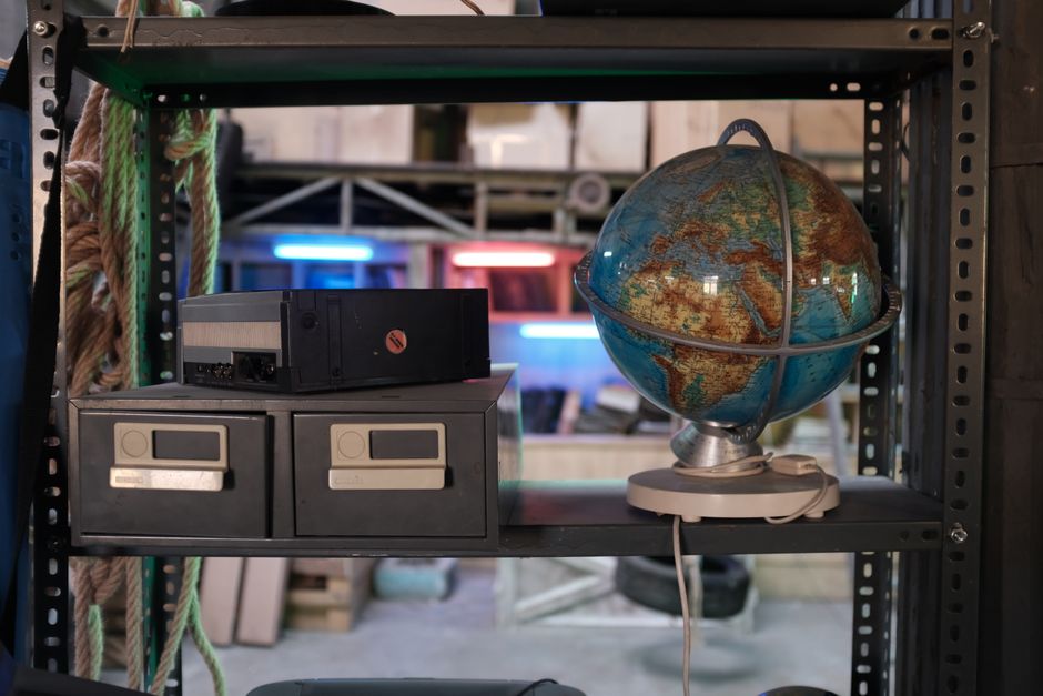 Electronics warehouse shelves