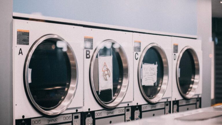 Row of washing machines