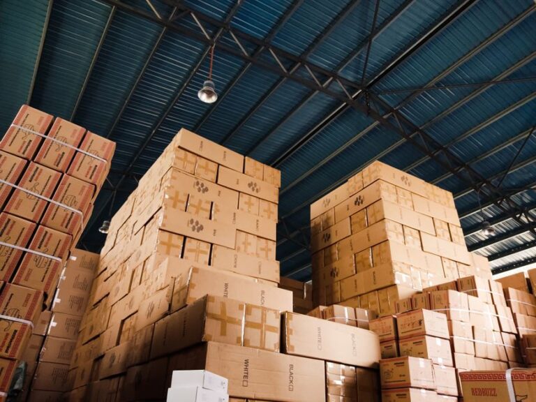 Warehouse cardboard boxes on pallet